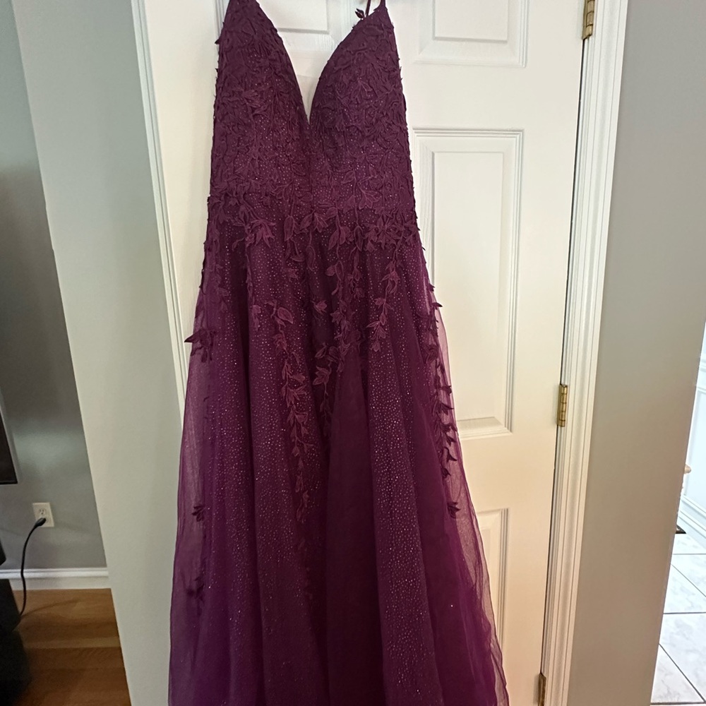 Elegant Purple Lace Gown